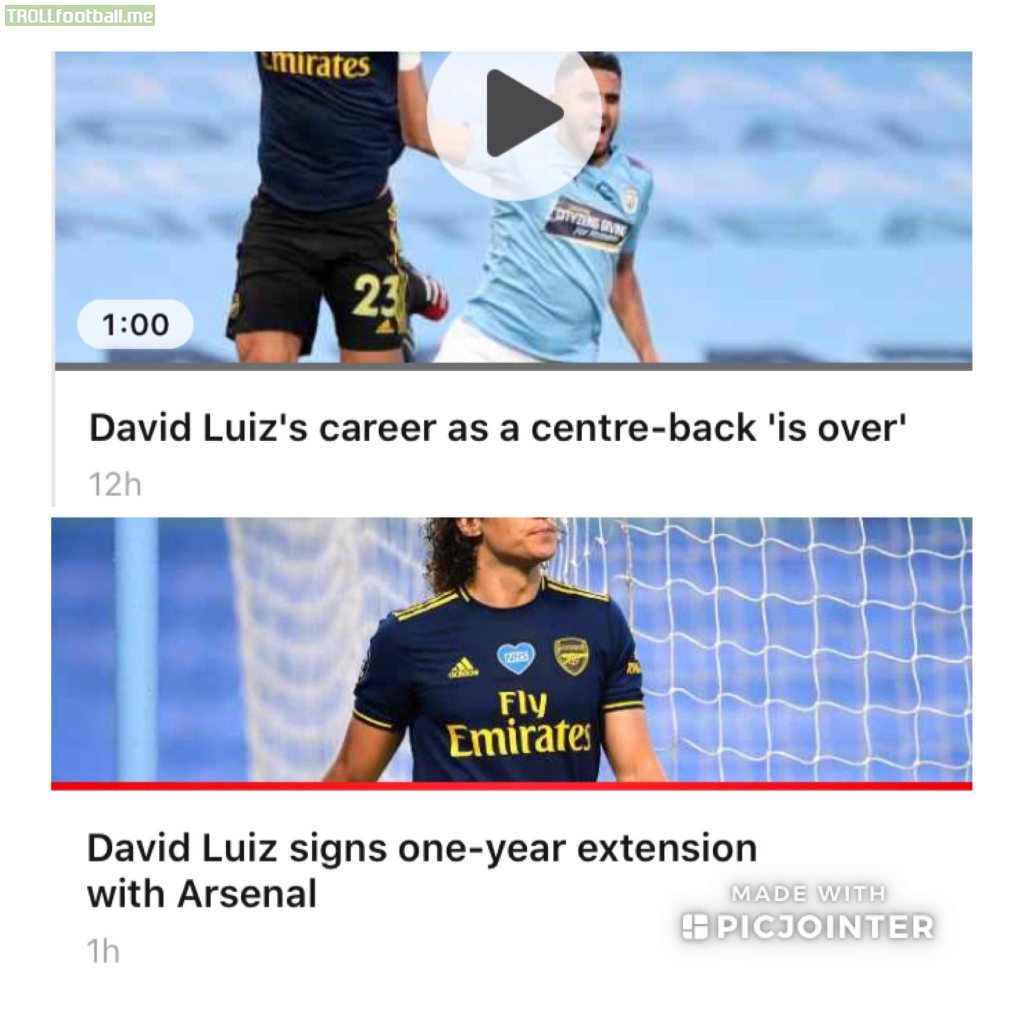 Two stories in my Premier League news feed today