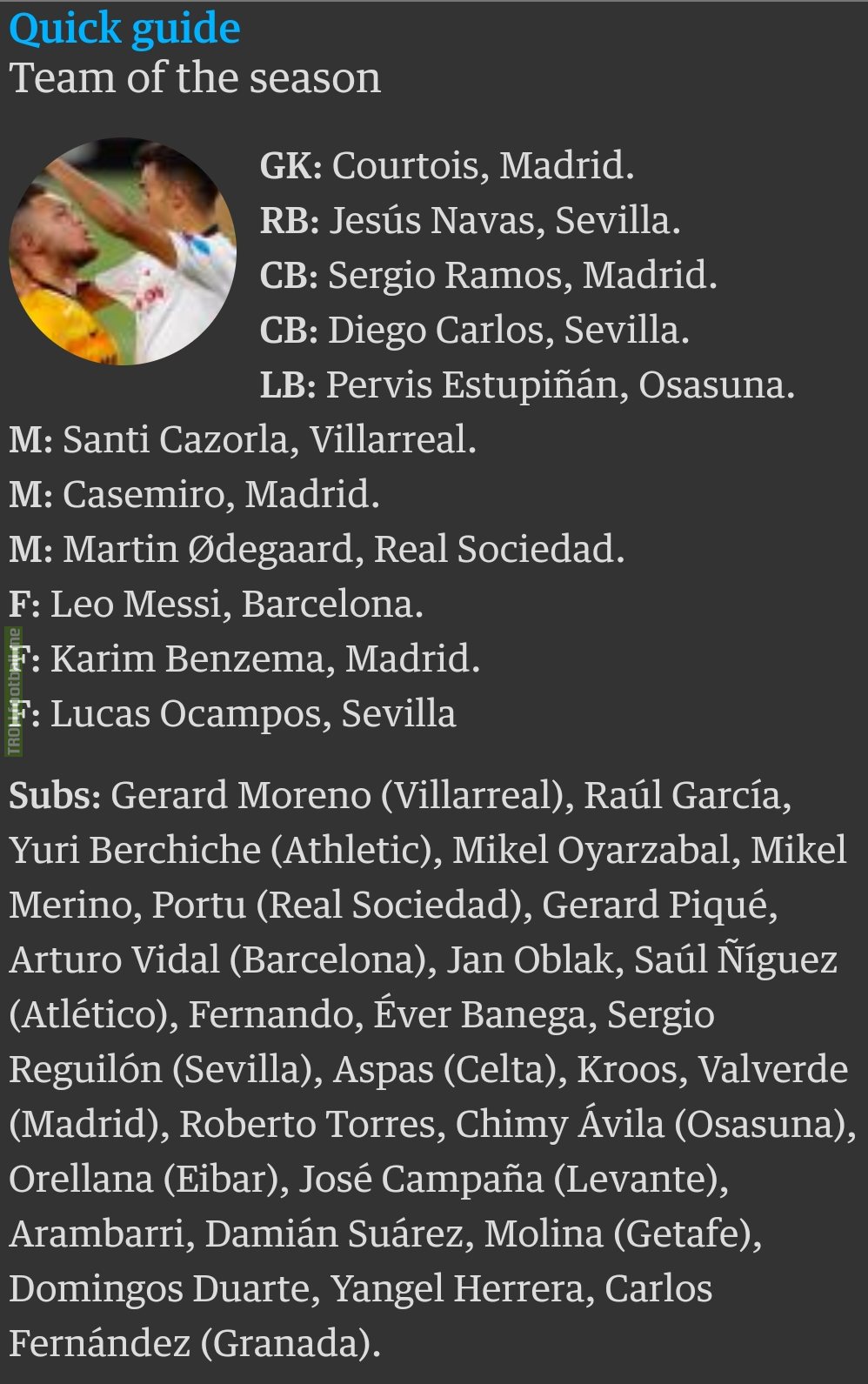 La Liga team of the season (Sid Lowe, The Guardian)