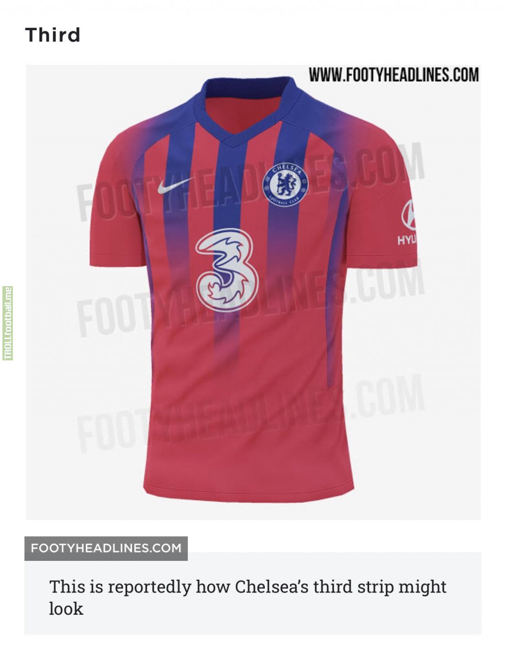 Reportedly Chelsea 3rd kit. Palace fans must be gutted, looks sweet.