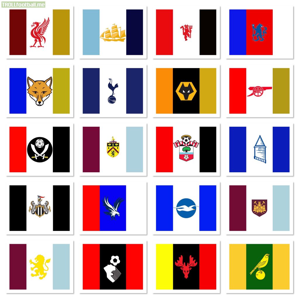 I’ve been creating triband flags for every English football club, I was told you might enjoy my Premier League flags, not sure if it fits here though