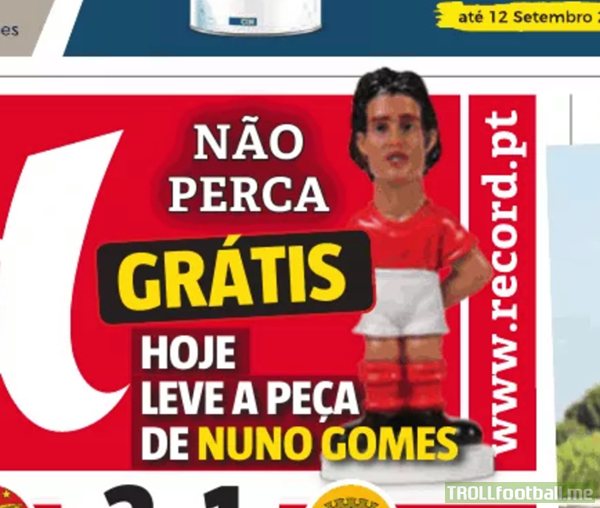 Portuguese newspaper Record gives away Cavani toy as Nuno Gomes after Benfica transfer fails