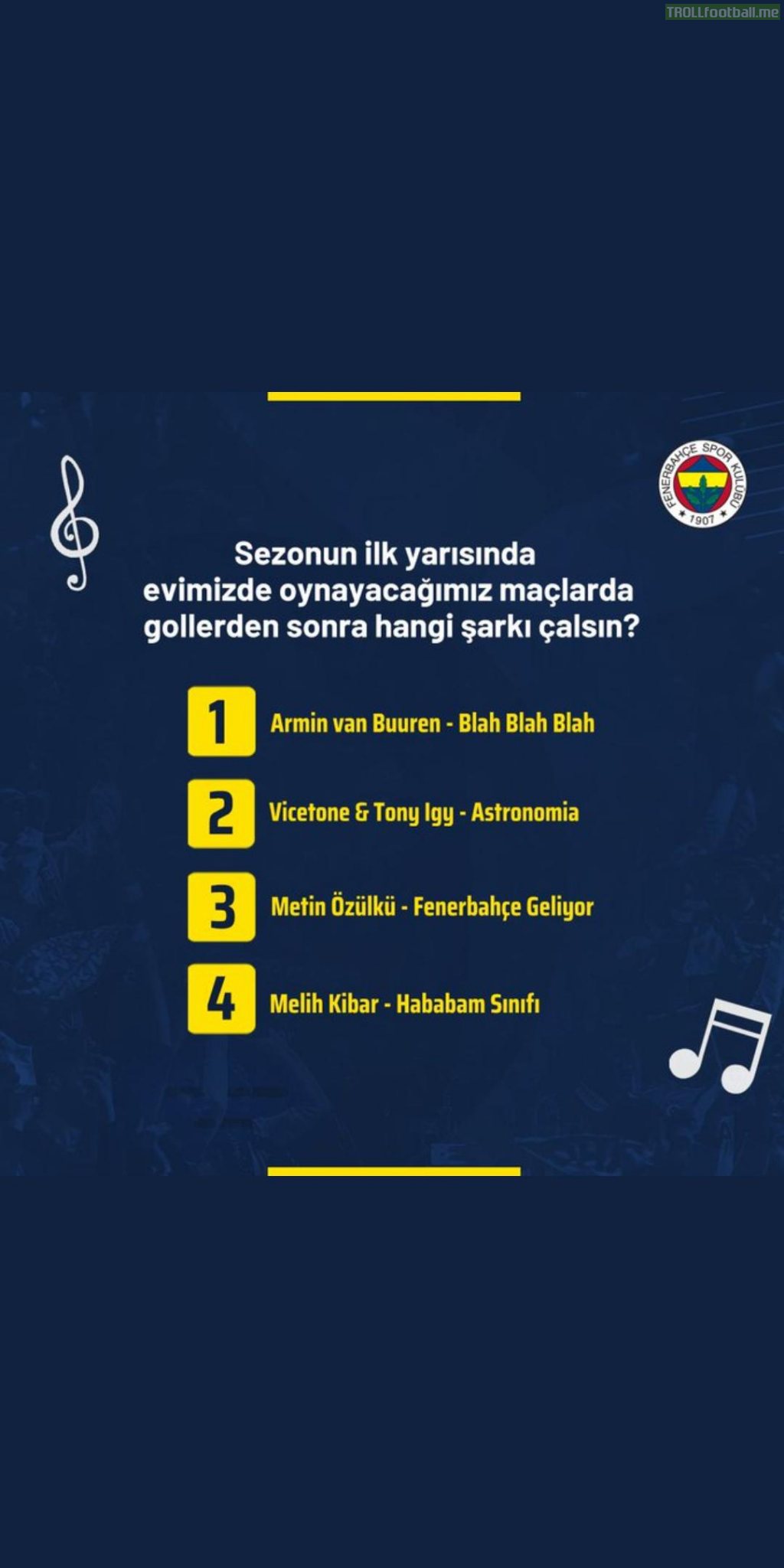 Fenerbahce let’s fans decide their after goal tune, Coffin Theme (nr 2) would be amazing.