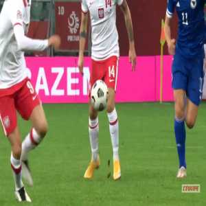 Anel Ahmedhodzic (Bosnia) straight red card against Poland 15'