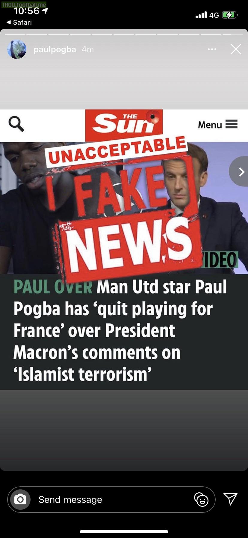 Pogba’s response to claims he is quitting the French NT.
