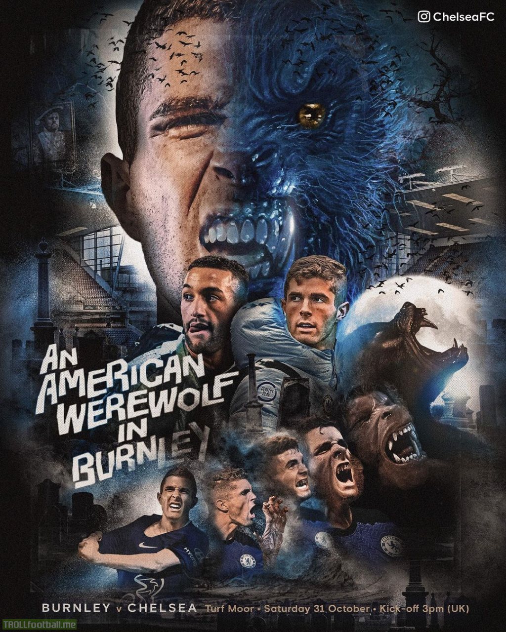 Chelsea portray Sean Dyche as Henry VIII in their match poster for their clash against Burnley