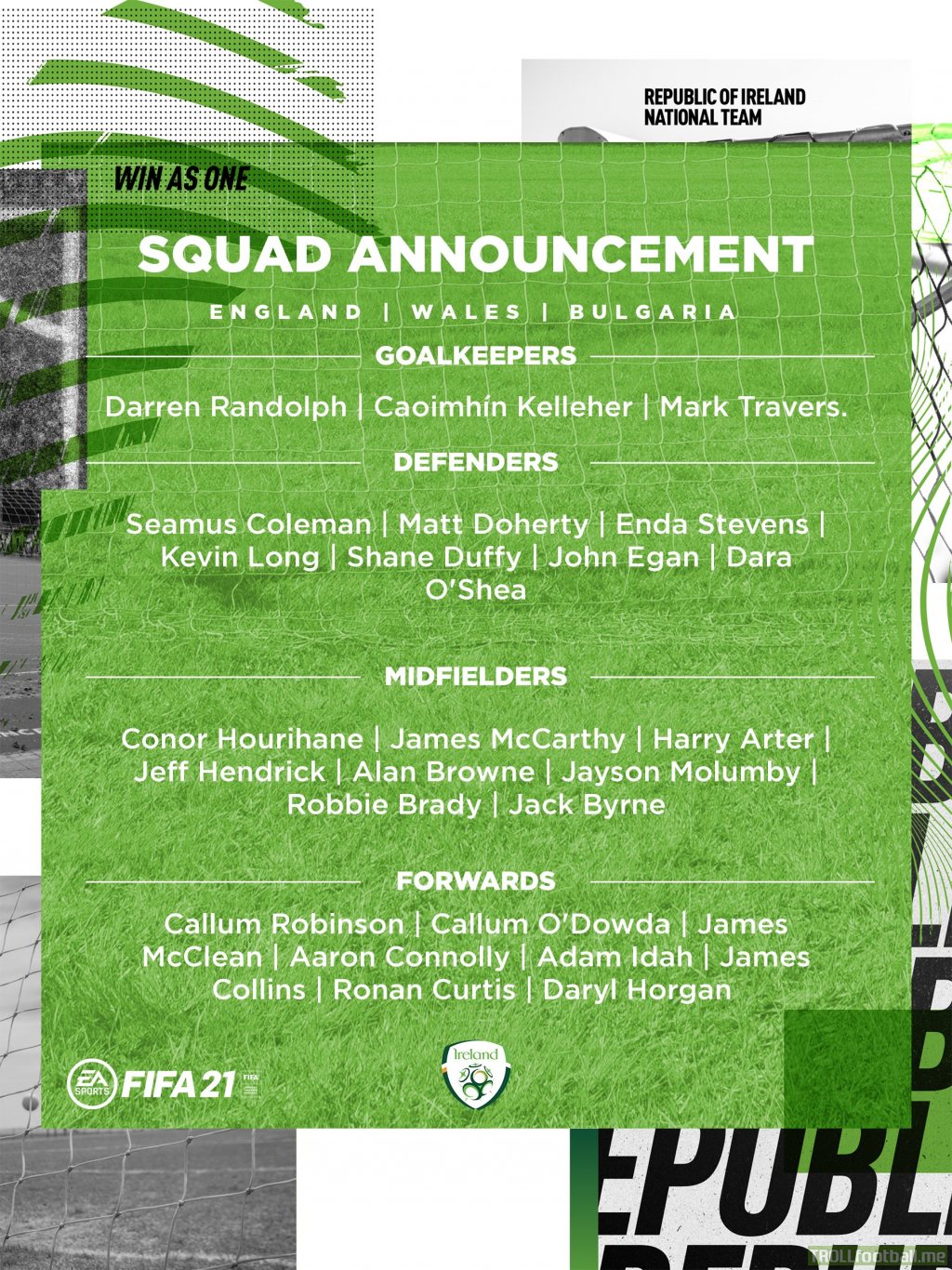 Ireland Squad Announcement