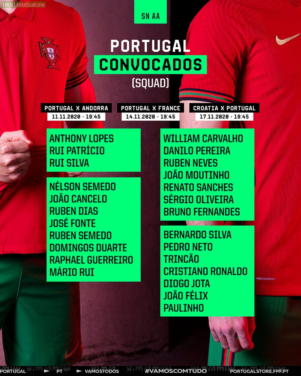 Portugal Squad Call Up
