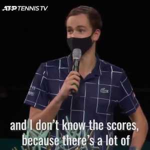 Daniil Medvedev interview just after winning the Paris Masters (Tennis): "Actually, I play FPL and probably all my friends are watching this right now, I don't know the scores but I hope my players scored a lot of goals"