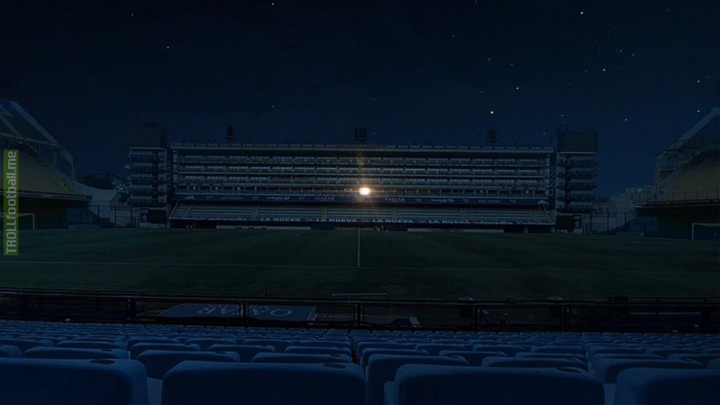 Boca Juniors turned off all the lights and lit up Diego Maradona's box.