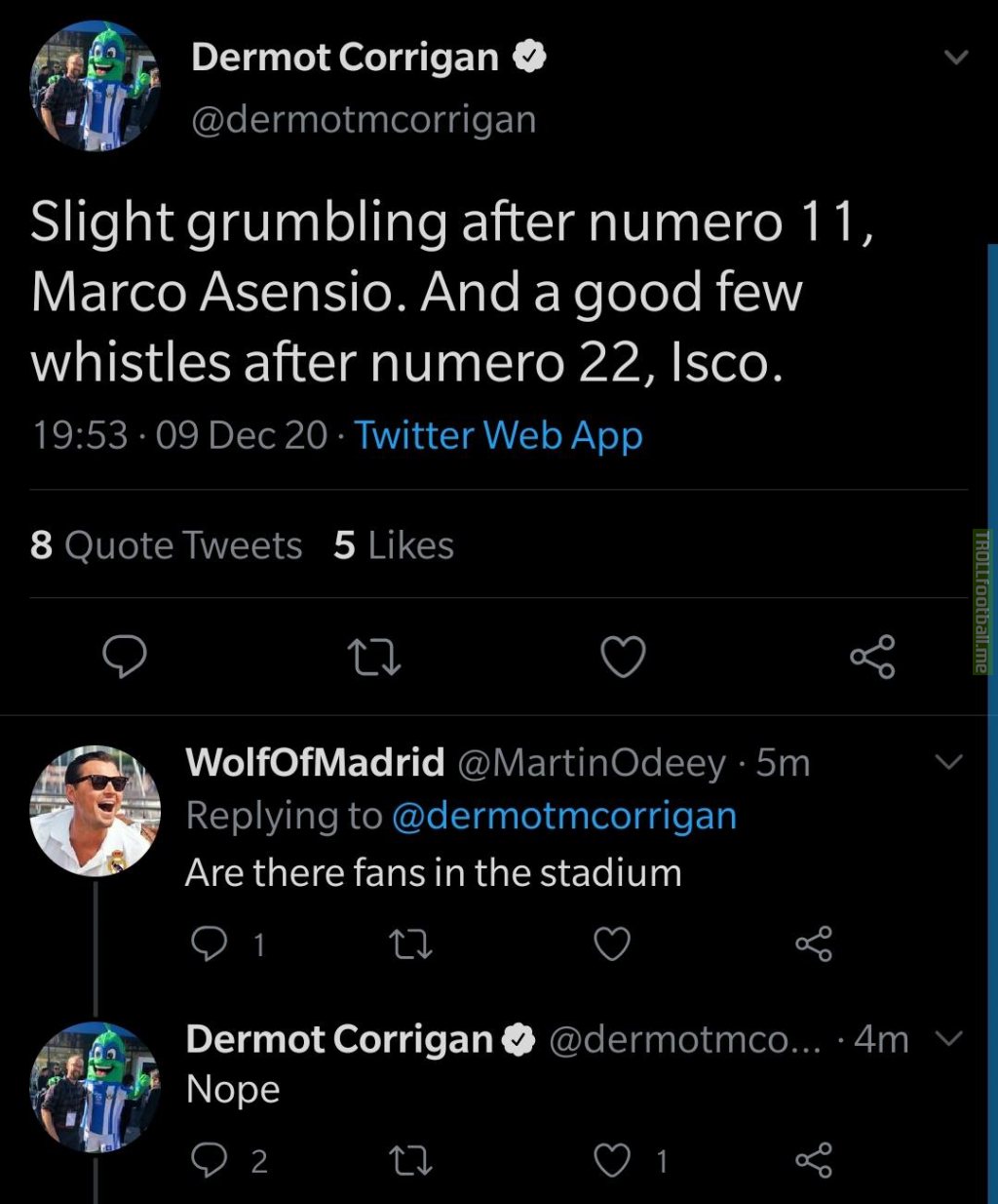 Journalist reporting from the Bernabeu