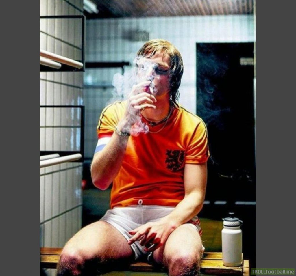 Johan Cruyff during halftime break in 1978.