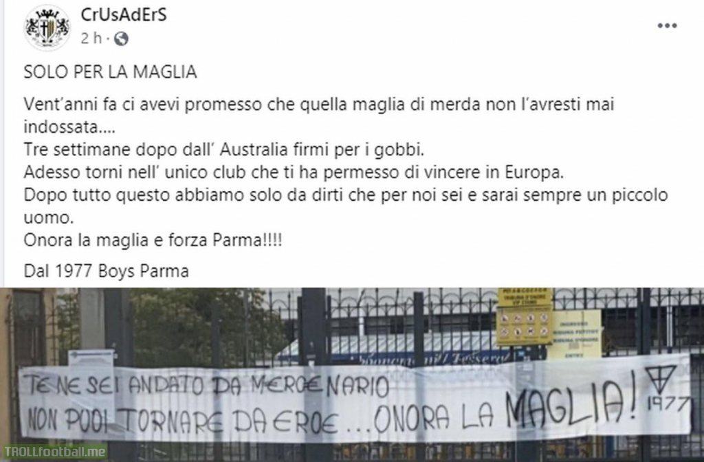 Buffon comeback is being contested by Parma ultras shortly after his signing