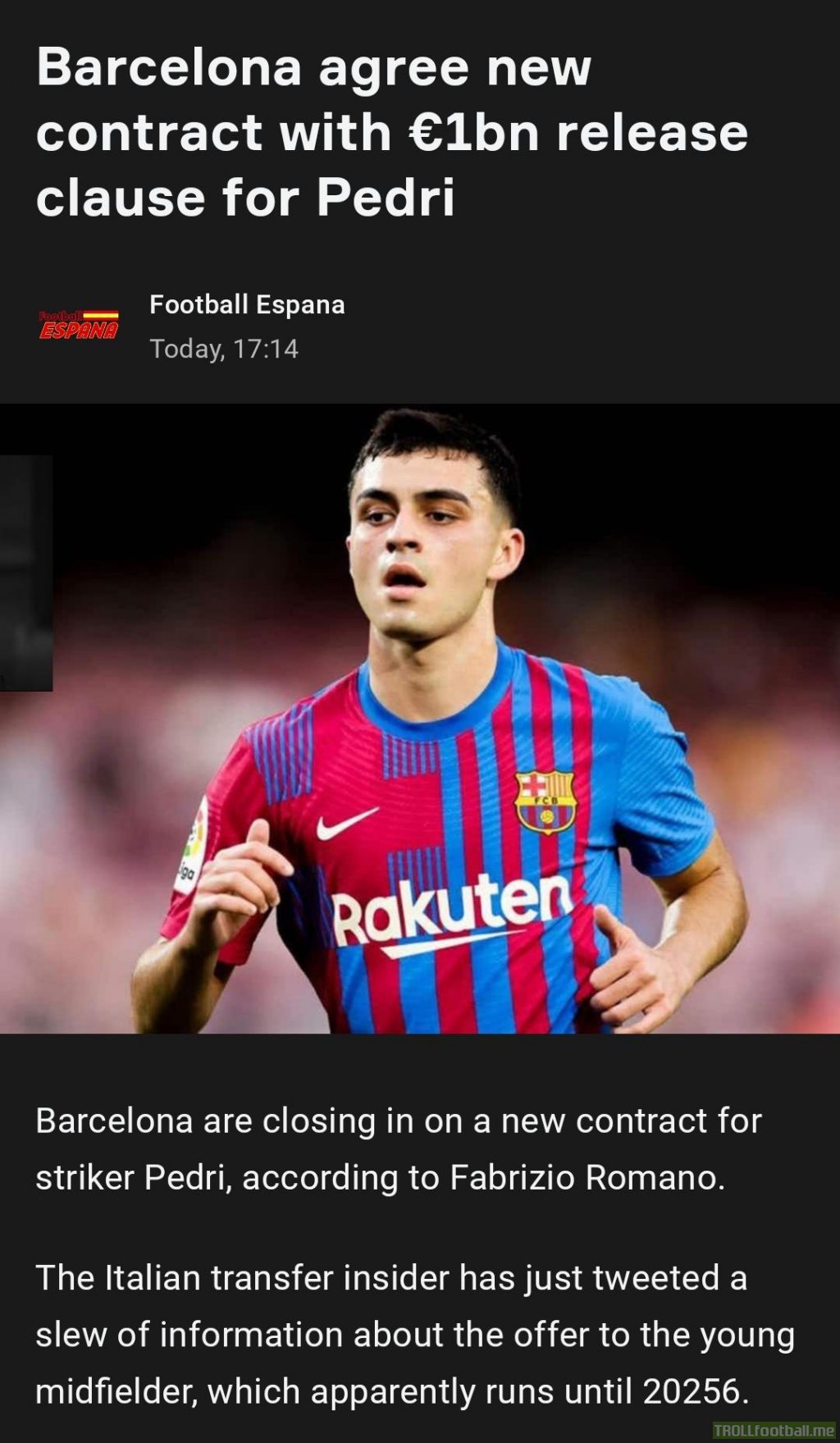Barcelona at it again with big numbers, one of them is definitely a typo.