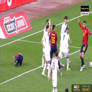 Greece 0-1 Spain - Pablo Sarabia penalty 25'