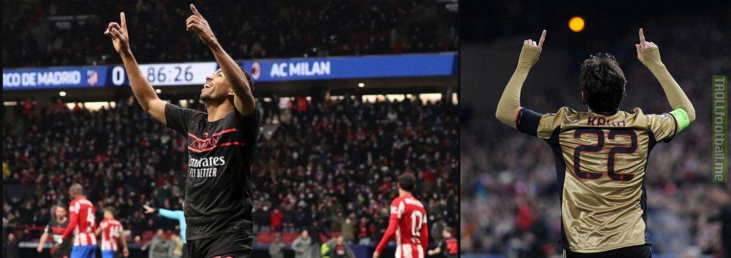 MESSIas's(24/11/21) and Kaka(11/03/14) celebration goals v.s. Atlético Madrid