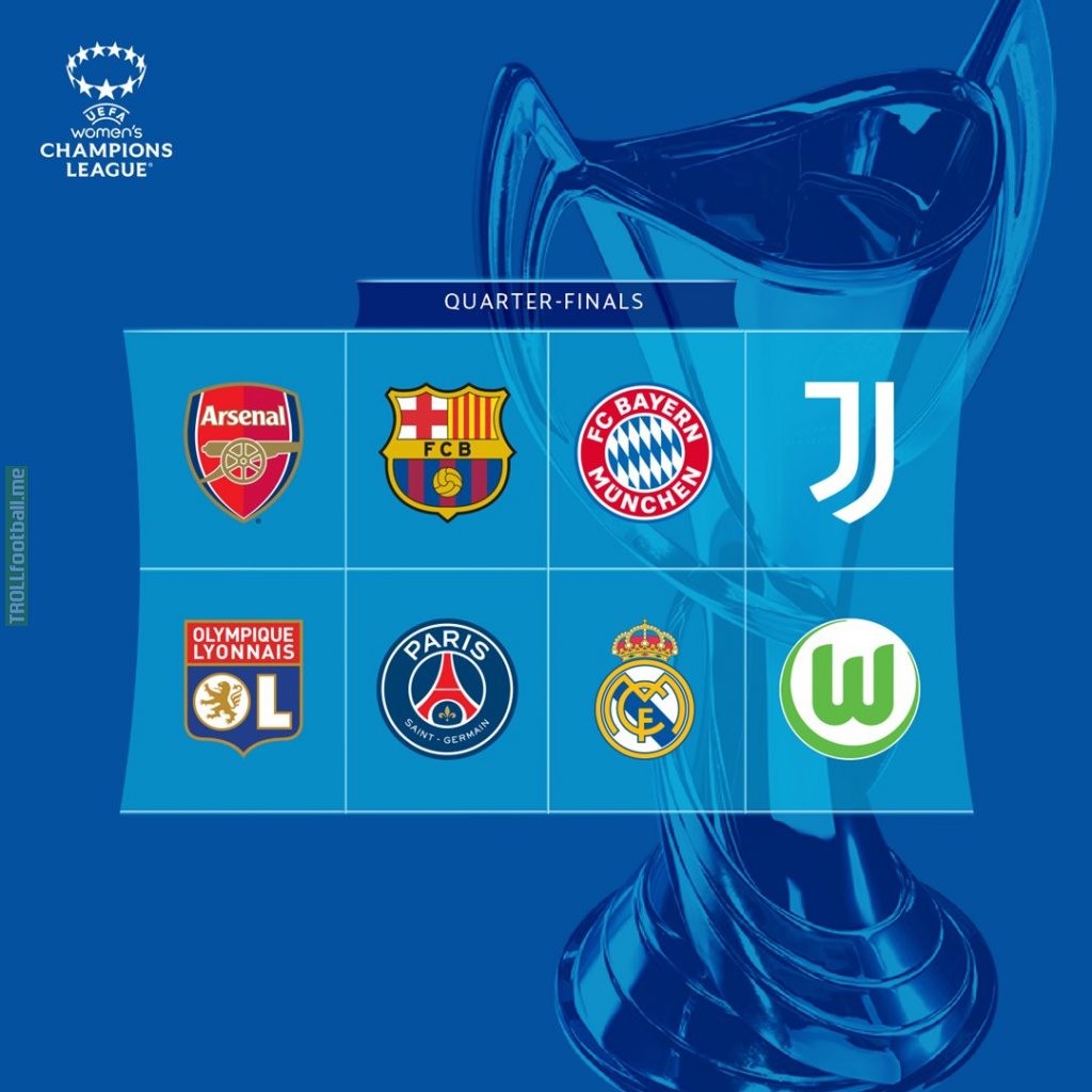 Teams qualified for the Women's Champions League quarterfinals. Draw on Monday.