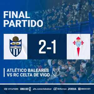 [CdAtleticoBaleares] a 3rd division side have defeated Celta Vigo 2-1 im the Copa Del Rey last 32