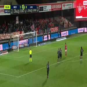 Brest 2-0 Lille - Steve Mounie penalty 90'+5'