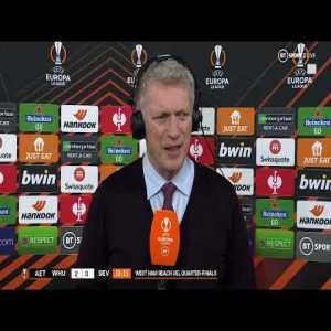 Moyes: "A great achievement for all the players, beating a serial winner in this competition... I hope Yarmolenko is getting mentioned and everybody out there is realising the damage Russia are doing to Ukraine." | Post-Match Interview
