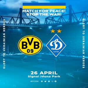 [Dynamo Kyiv] will play a friendly against Borussia Dortmund in Germany at Westfalenstadion on April 26th