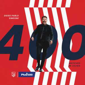 [Atletico Madrid] Simeone coached his 400th match as a coach in @LaLigaEN this Wednesday. 244 wins 93 draws 63 defeats