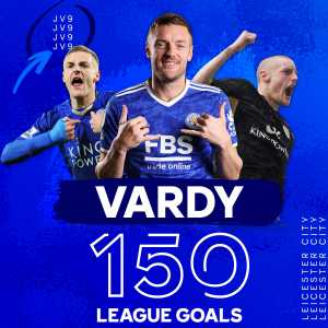 [@LCFC] After his brace against Norwich yesterday, Jamie Vardy has now scored 150 goals in league football