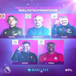 [Premier League] Manager of the season candidates: Thomas Frank, Pep Guardiola, Eddie Howe, Jurgen Klopp, Patrick Vieira