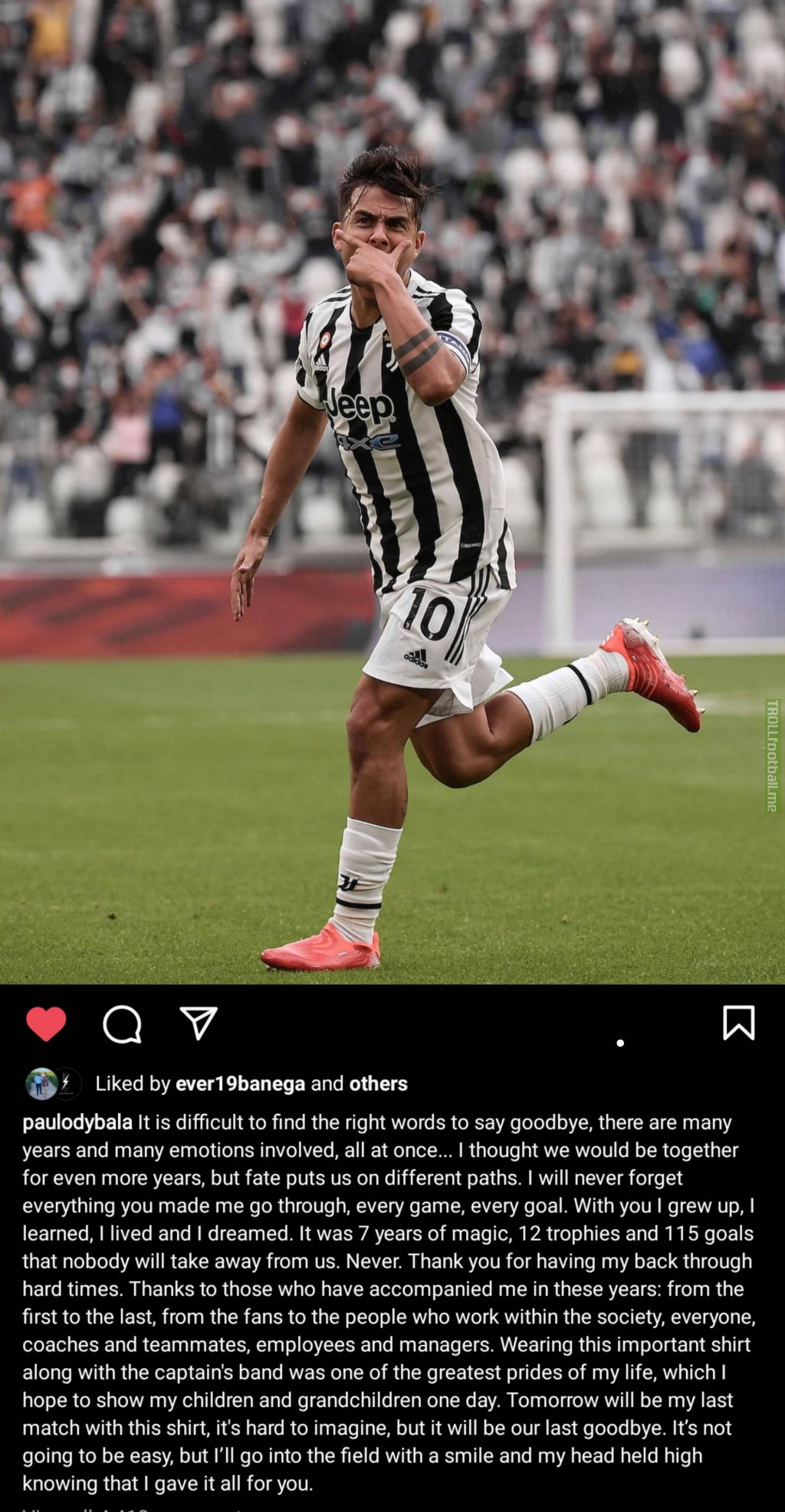Dybala announces that he'll be leaving Juventus