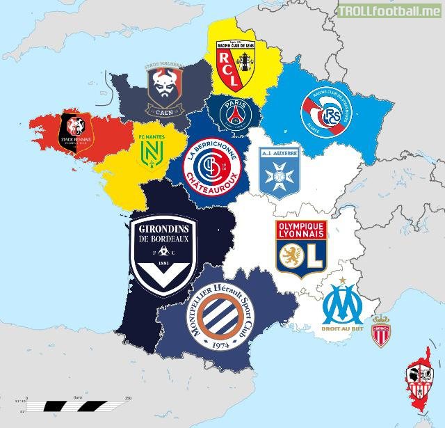 The best team in each French Region based on league position in the 2021-22 season