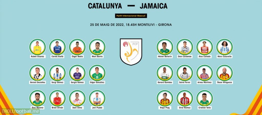 Catalonia squad for their friendlly against Jamaica