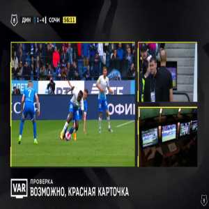 Daniil Lesovoy (Dinamo Moscow) straight red card against Sochi 57'