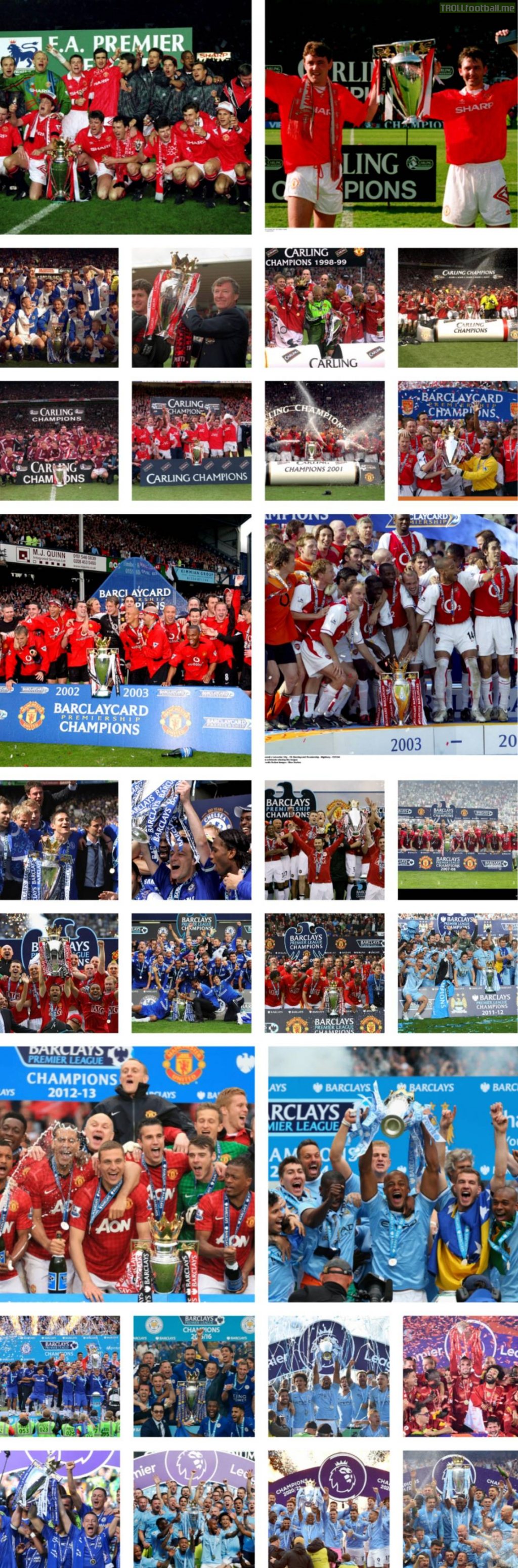 Ever since its inception in 1992, and over the course of 30 seasons, 7 clubs have won the English Premier League. All of them wore either blue or red as their main kit colour