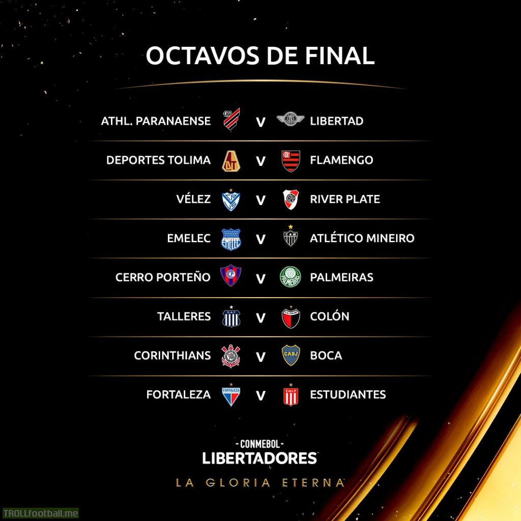 Fixture of the round of 16 of the Copa Conmebol Libertadores