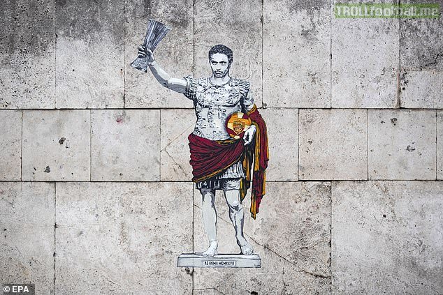 Jose Mourinho Mural in Rome following their Europa Conference League win.