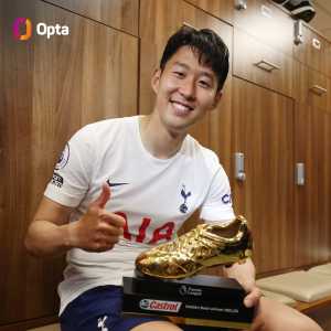 [OptaJoe] Son Heung-min scored 23 non-penalty goals in the Premier League in 2021-22, five more than any other player: 23 - Son Heung-min 18 - Mohamed Salah 16 - Sadio Mané 15 - Jota, KDB, Vardy, Ronaldo