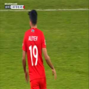 Gismat Aliyev (Azerbaijan) straight red card against Belarus 84'