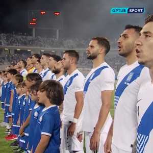 [Optus Sport] Two countries. One anthem. An eternal friendship - Greece and Cyprus share a special moment as they sing their national anthem, the 'Hymn to Freedom' together.