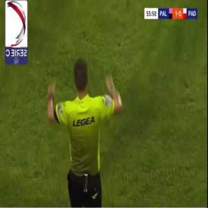 Ronaldo (Padova) red card against Palermo 56'