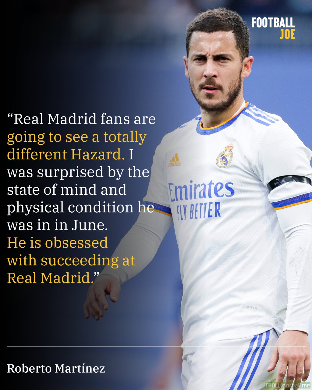 [Football Joe] Roberto Martinez "Real Madrid Fans Are Going To See Totally Different Hazard."