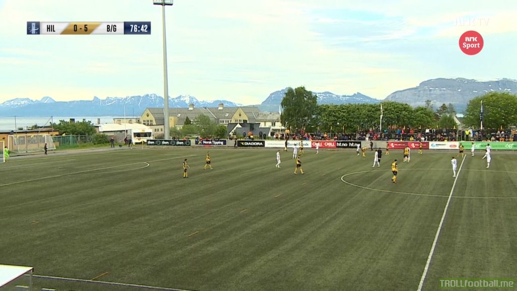 This is the magic of cup games: Bodø/Glimt was playing a couple of months ago at Stadio Olimpico for 70k people, today at Harstad for 700.