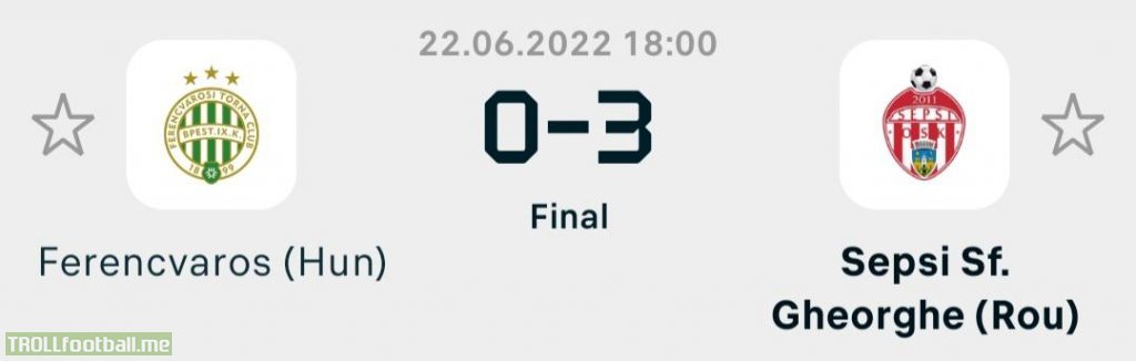 The result of yesterday between Ferencvaros and Sepsi