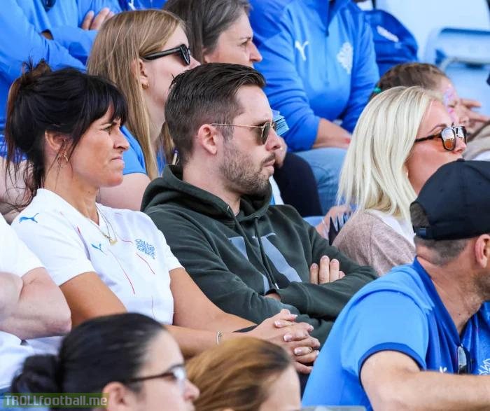 Gylfi Sigurðsson spotted watching Iceland vs Italy in the UEFA's Womens Euros