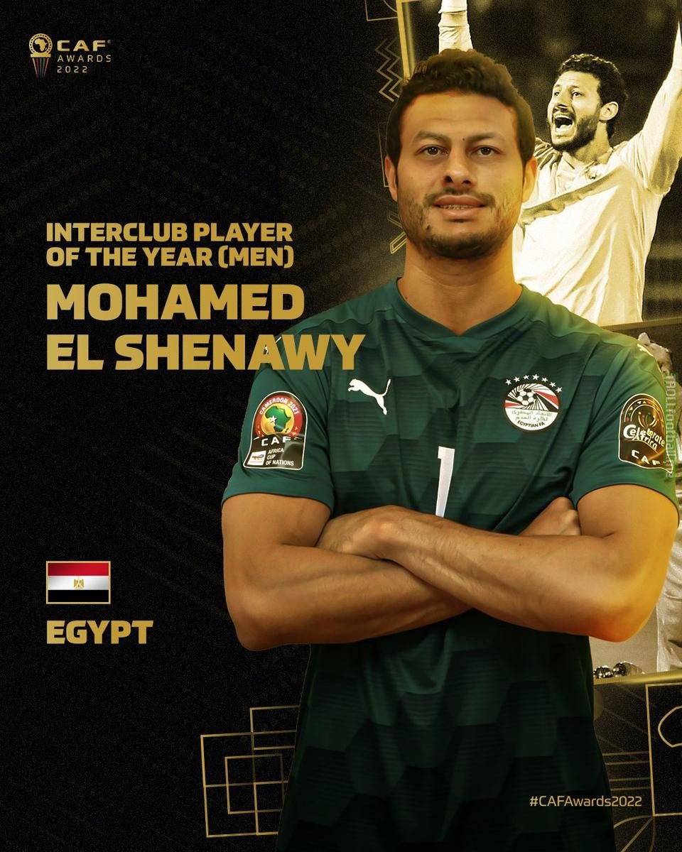 Mohamed El Shennawy (Al Ahly/Egypt) wins the 2022 CAF Interclub Player of the Year