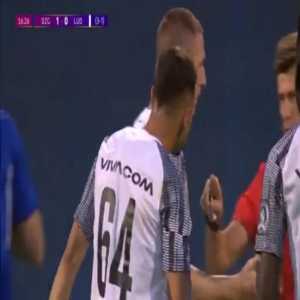 Dominik Yankov (Ludogorets) second yellow card against Dinamo Zagreb 17'