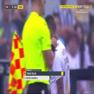 Tiago Silva (Vitória de Guimarães) second yellow card vs Hajduk Split, 77'