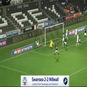 Swansea 2-[2] Millwall - Nathan Wood OG 90'+5'