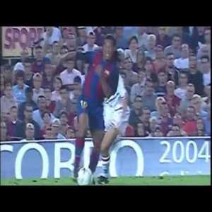 Pretty much as sick as it gets: Ronaldinho’s first goal in Barcelona.