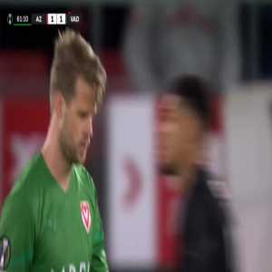 Benjamin Buchel (Vaduz) straight red card against AZ Alkmaar 61'