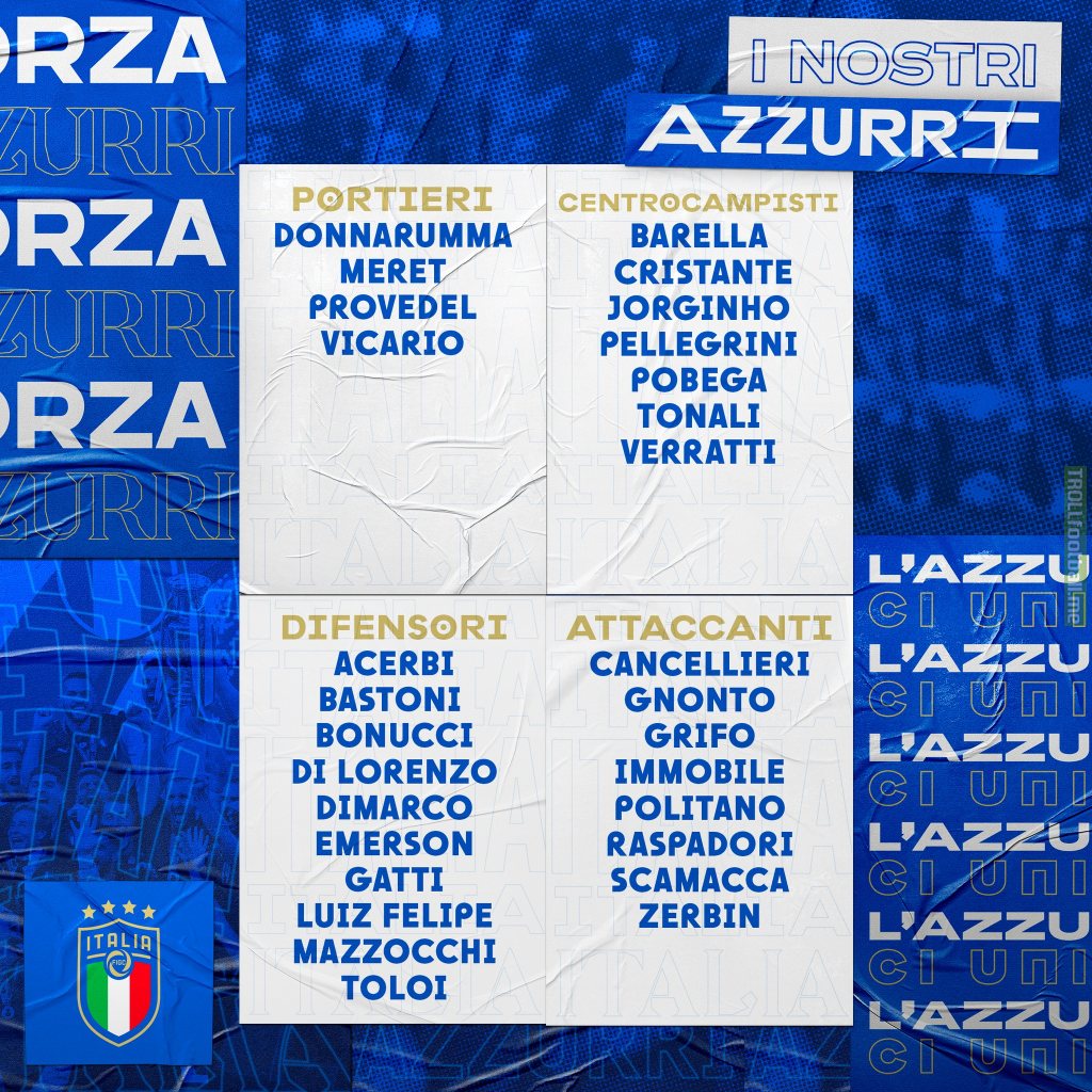 Italian callups for the matches against England and Hungary