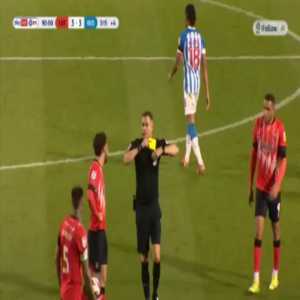 David Kasumu (Huddersfield) second yellow card against Luton 90'+4'
